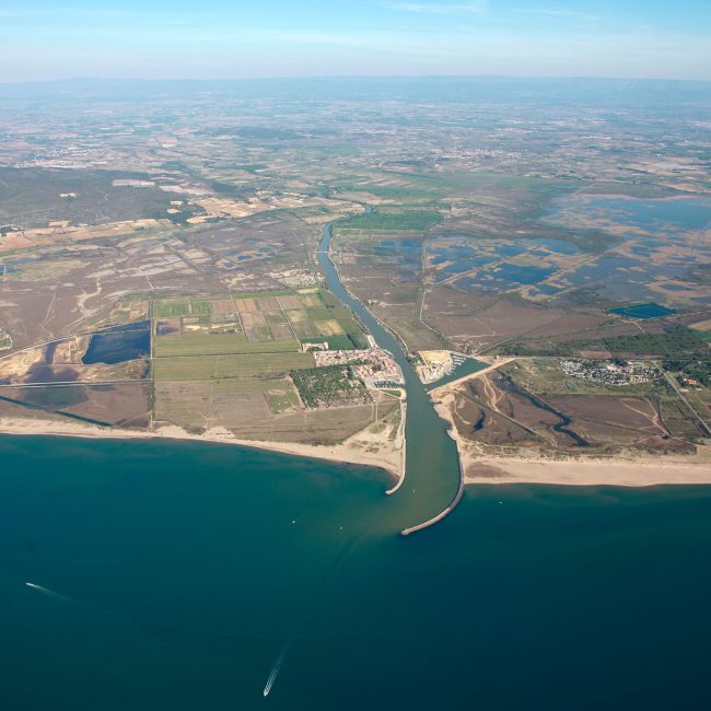 Embouchure de l'Aude dans la Méditerranée