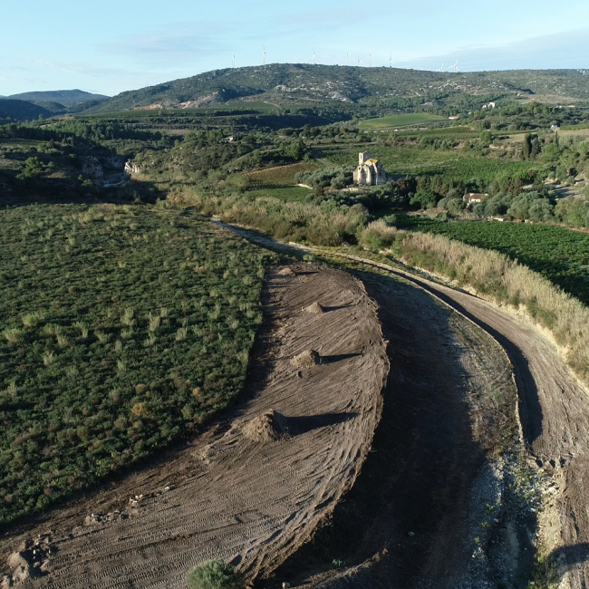 Travaux  sur le site des Graves, Portel-des-Corbières